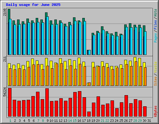 Daily usage for June 2025